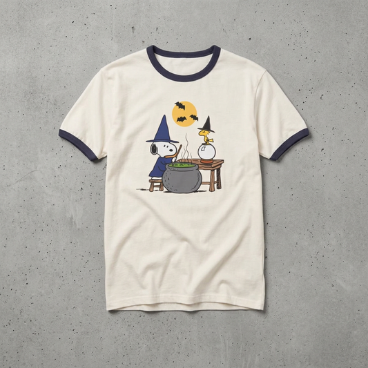Retro Snoopy Cute Halloween Witch Tee