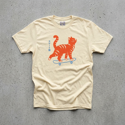 Skateboarding Cat Tee
