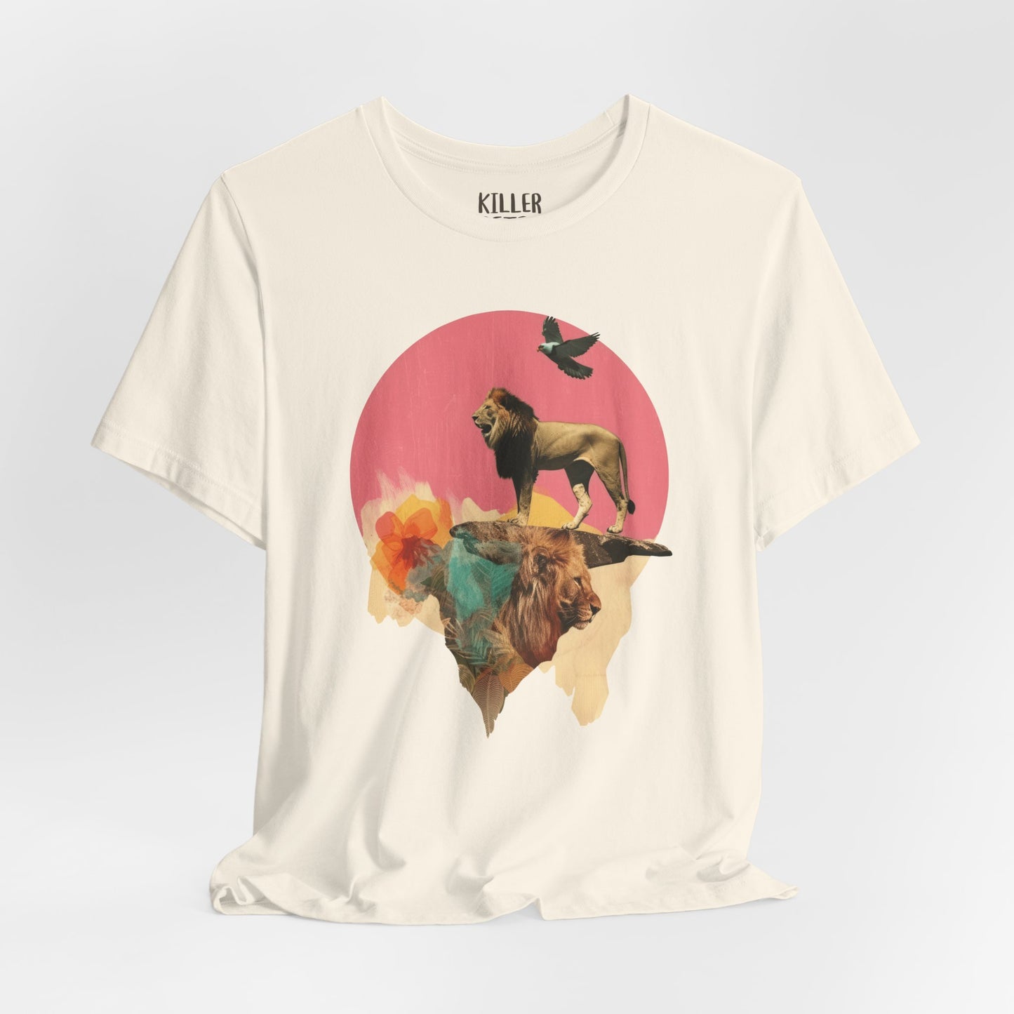 Lion Sunset Retro Graphic Tee