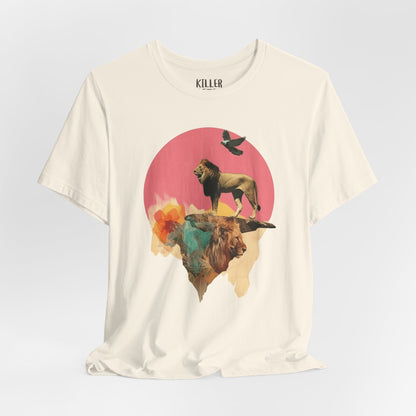 Lion Sunset Retro Graphic Tee