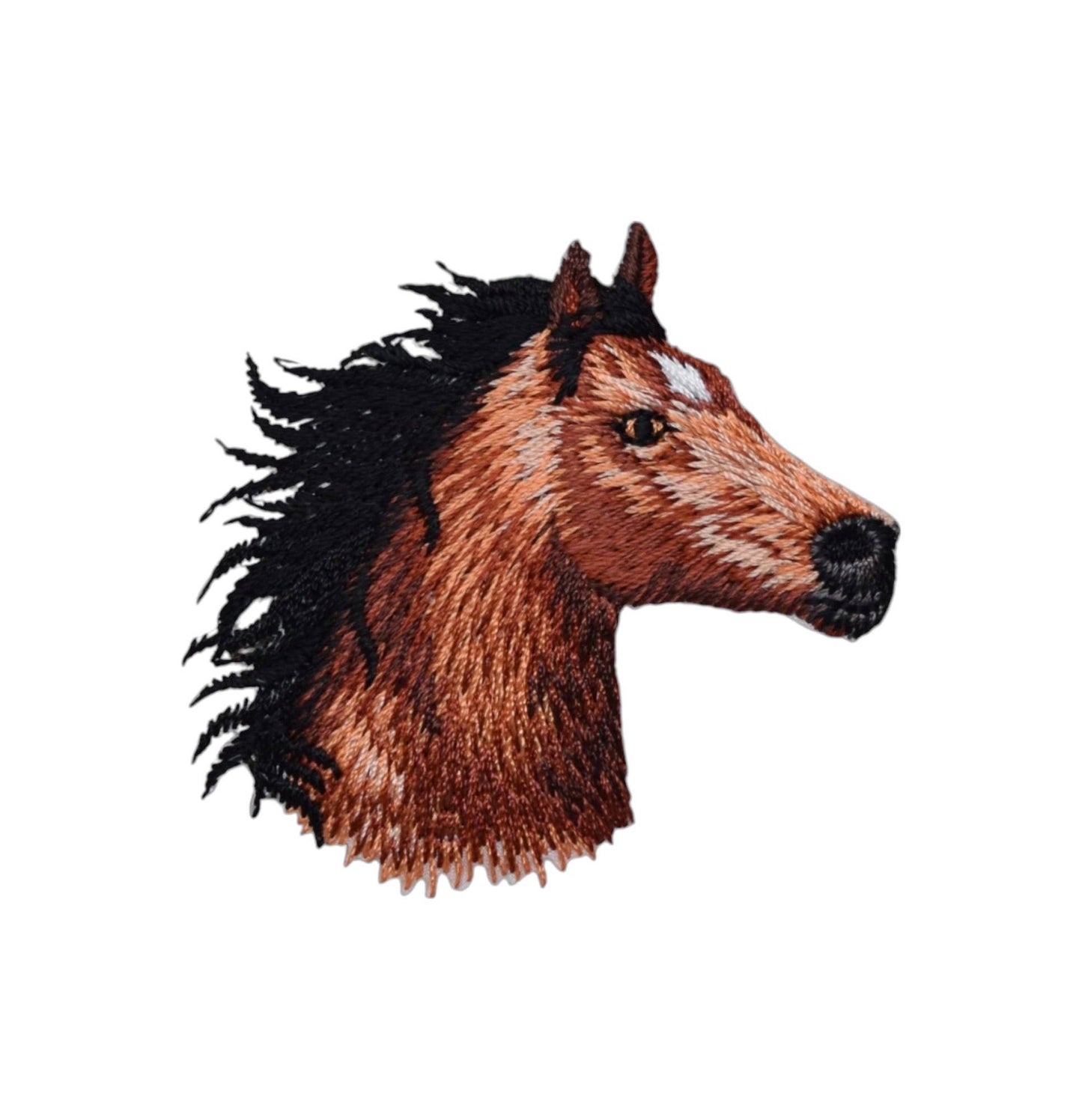 Wholesale Applique - Horse Head Facing Right Embroidered Iron On Patch