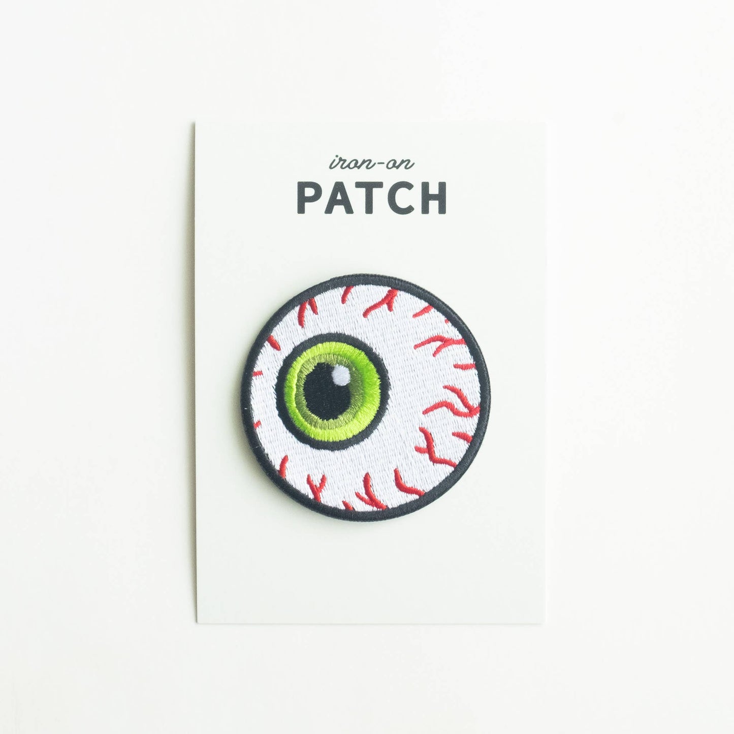 Union Made - Green Eyeball - Embroidered Iron on Patch