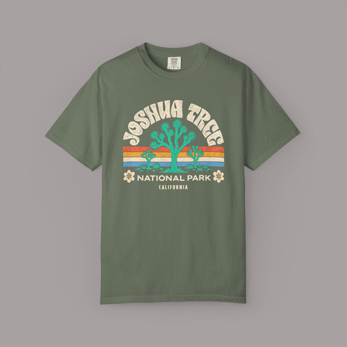 Joshua Tree National Park Graphic T-shirt | Retro Desert Sunset Design