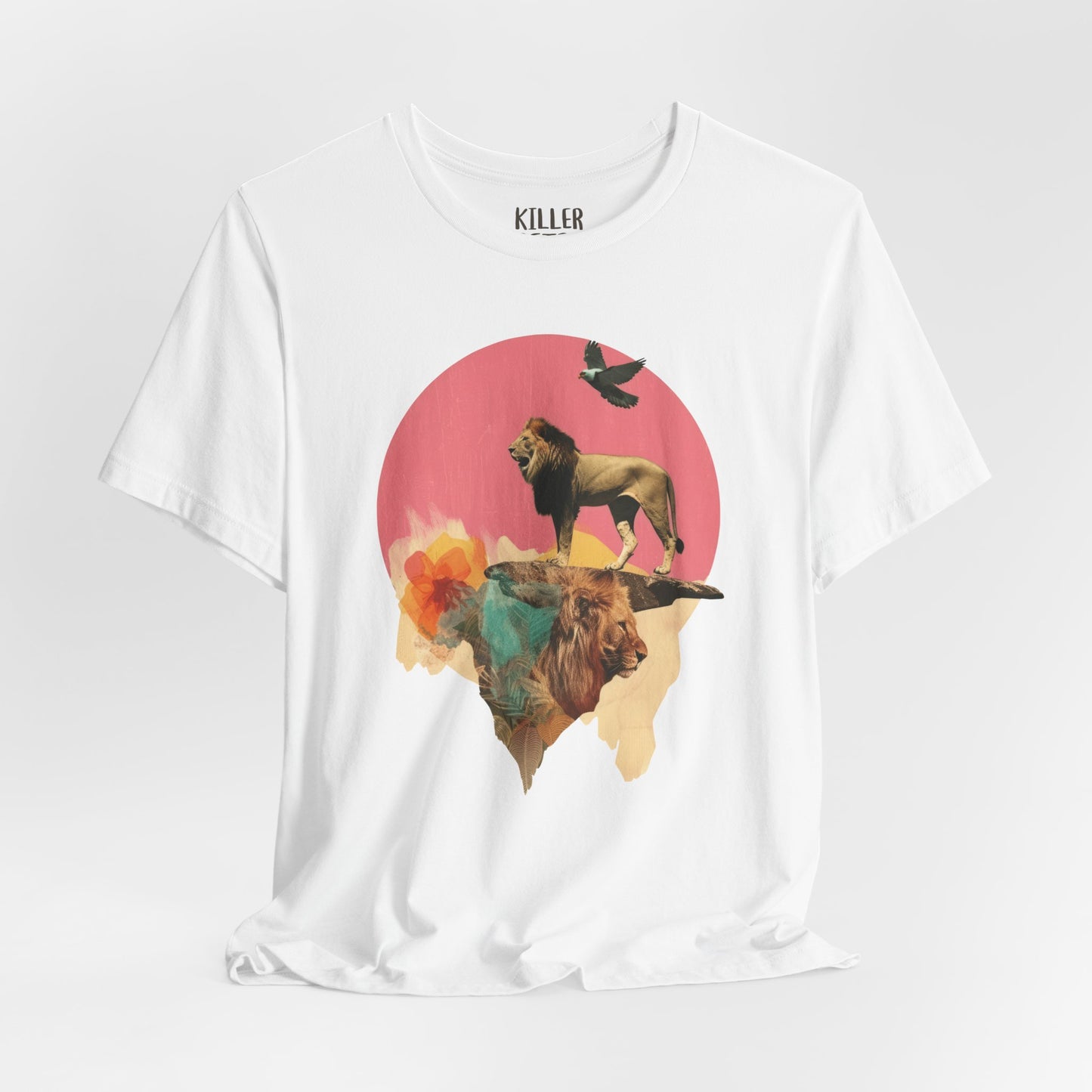 Lion Sunset Retro Graphic Tee