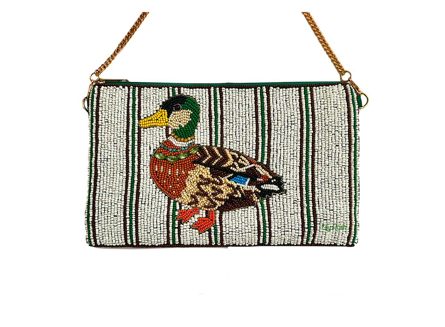 Lily Posh - Beaded Duck Crossbody Bag, Beaded Mini Clutch Lily Posh