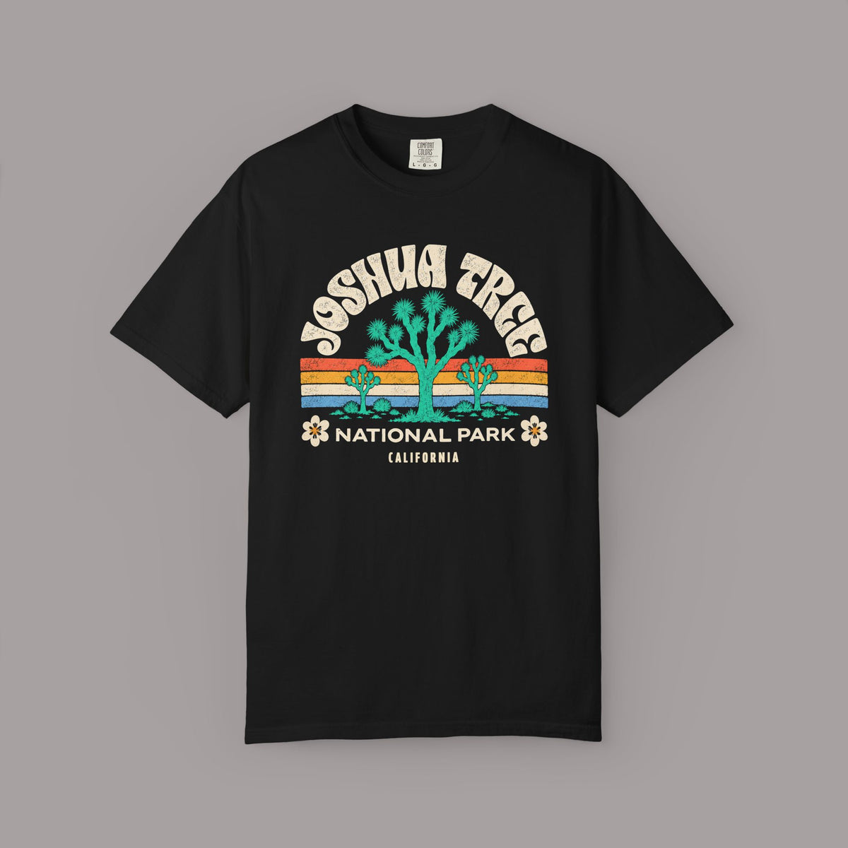 Joshua Tree National Park Graphic T-shirt | Retro Desert Sunset Design