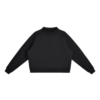 Essential Mock-Neck Crew Fleece Sweatshirt for Women