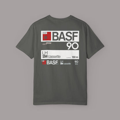 Vintage BASF 90 Retro Cassette Label Graphic Tee