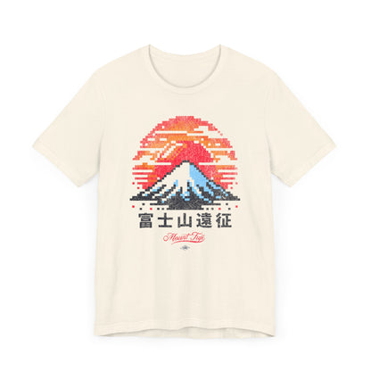 Retro Mt. Fuji 8 bit Vintage Graphic Tee.