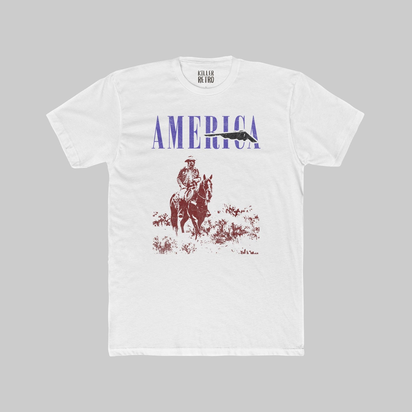 America B-2 Bomber and Cowboy Vintage T-Shirt