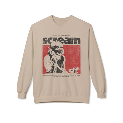Scream Vintage Horror Sweatshirt — Retro Distressed Graphic Crewneck