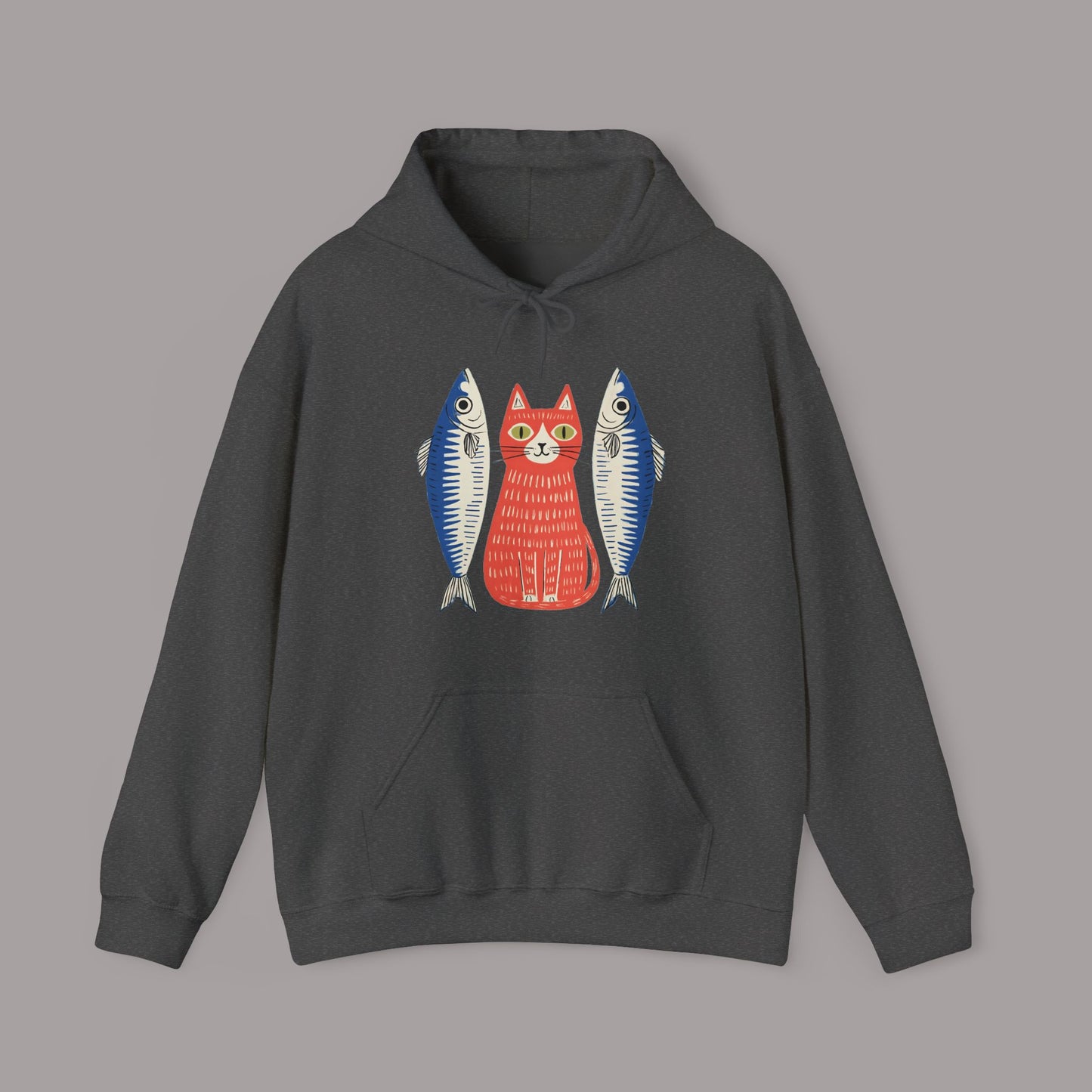 Retro Cat & Sardines Hoodie
