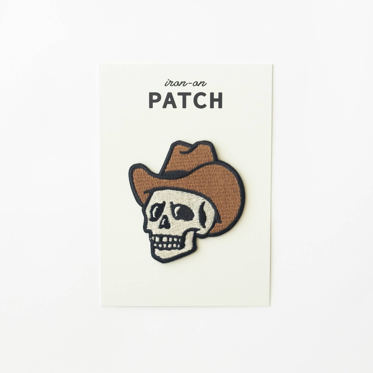 Union Made - Cowboy Skull Embroidered Iron on Patch