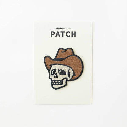 Union Made - Cowboy Skull Embroidered Iron on Patch