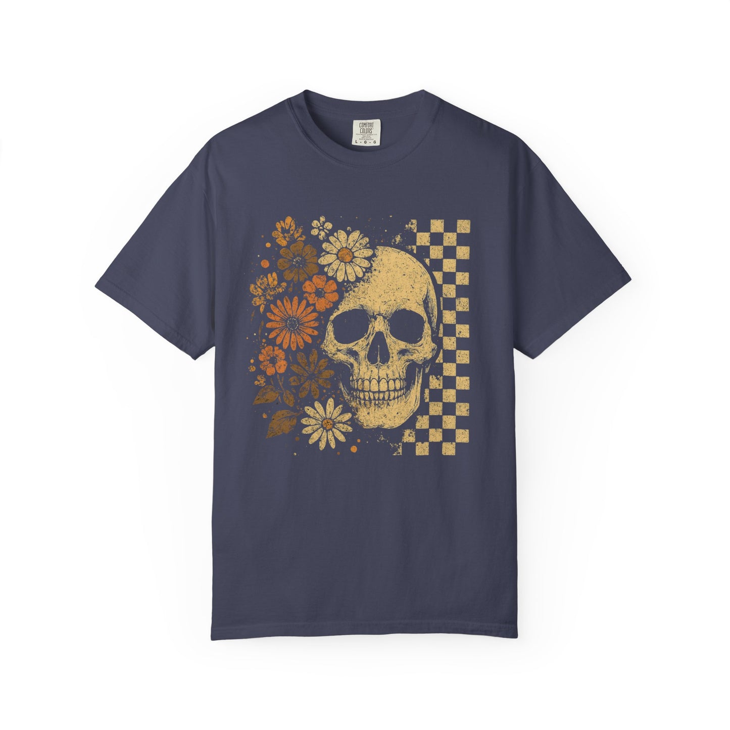 Skull Floral Graphic Tee | Vintage Aesthetic T-Shirt for Halloween