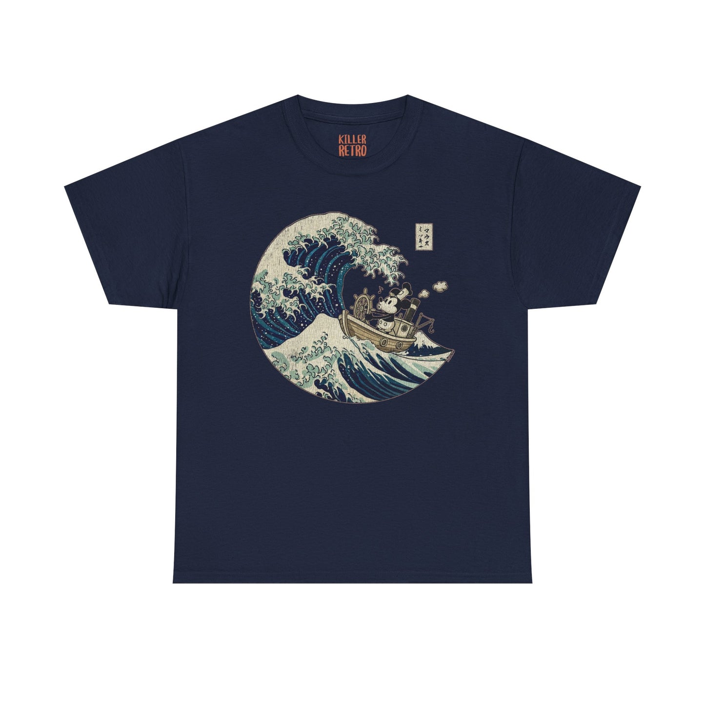 Mickey Mouse in Japan Great Wave of Kanagawa Ukiyo-e Style Tee