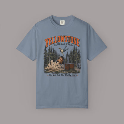 Yellowstone National Park T-Shirt — "Do Not Pet The Fluffy Cows" Vintage Wildlife Tee