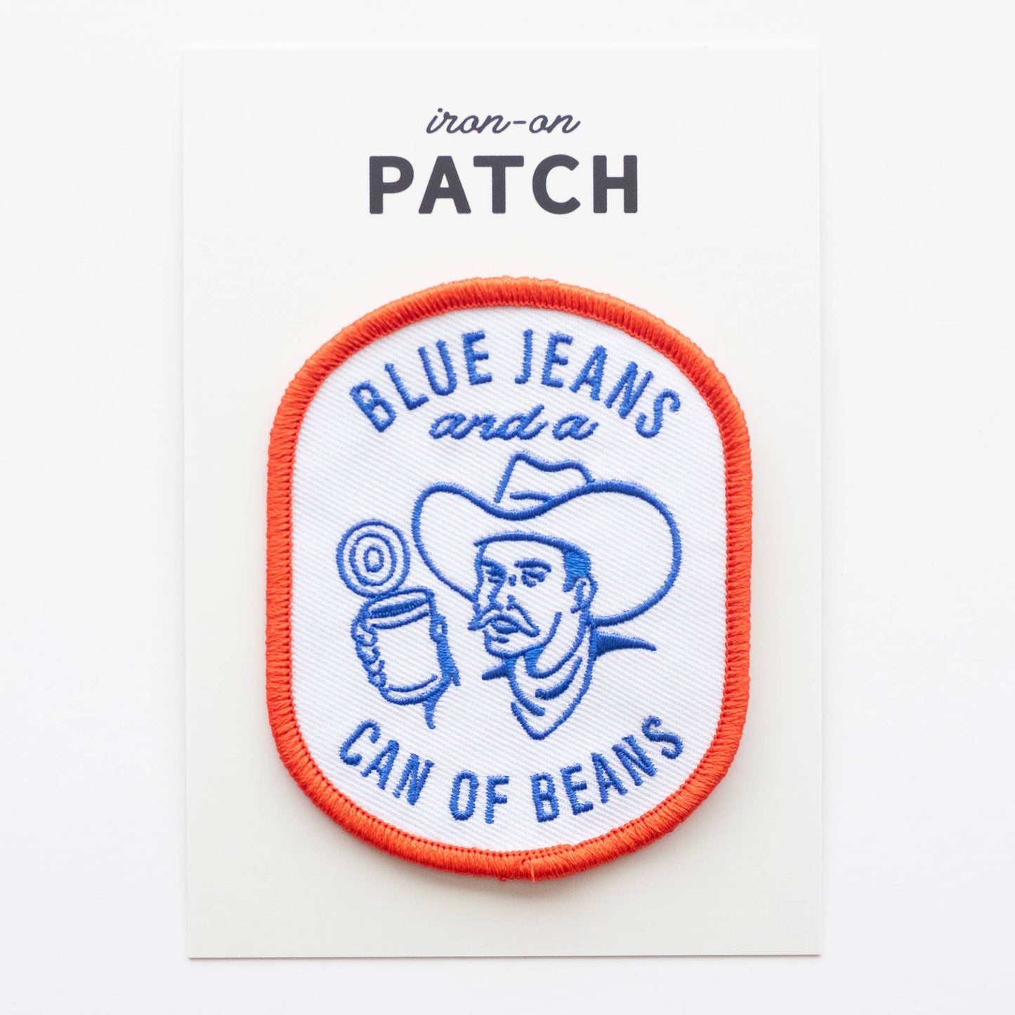 Union Made - Blue Jeans and a Can of Beans Embroidered Iron on Patch