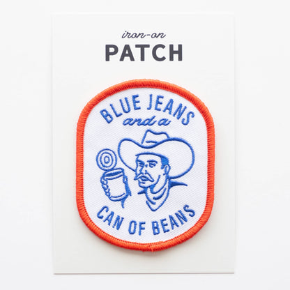 Union Made - Blue Jeans and a Can of Beans Embroidered Iron on Patch