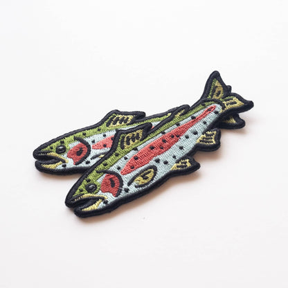 Union Made - Rainbow Trout Embroidered Iron on Patch