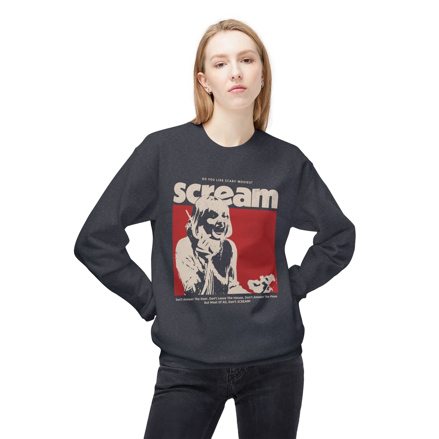 Scream Vintage Horror Sweatshirt — Retro Distressed Graphic Crewneck
