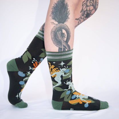 FootClothes LLC - Fanciful Fairies Crew Socks