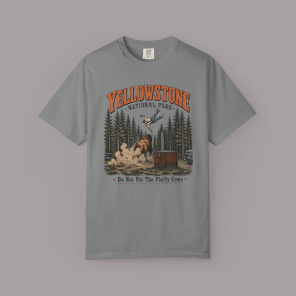 Yellowstone National Park T-Shirt — "Do Not Pet The Fluffy Cows" Vintage Wildlife Tee
