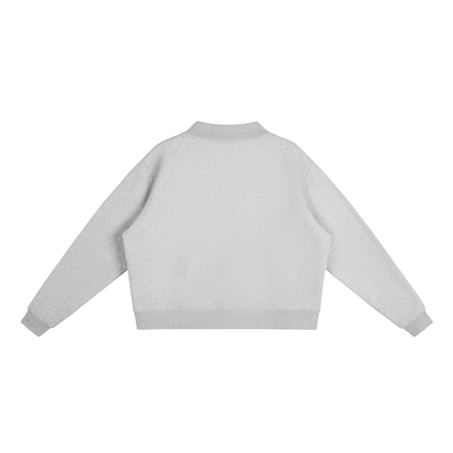Essential Mock-Neck Crew Fleece Sweatshirt for Women