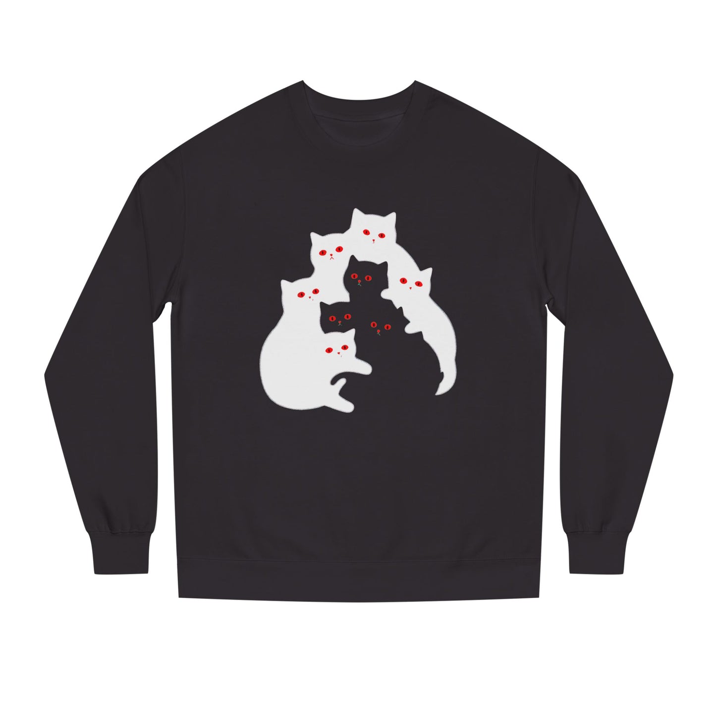 Cute Cat Family Crew Neck Sweatshirt for Cat Lovers