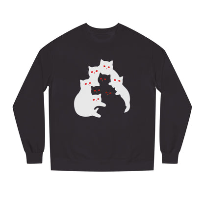 Cute Cat Family Crew Neck Sweatshirt for Cat Lovers