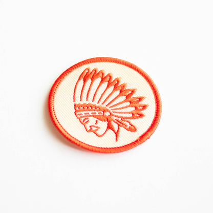 Union Made - Indian Chief Head Embroidered Iron on Patch