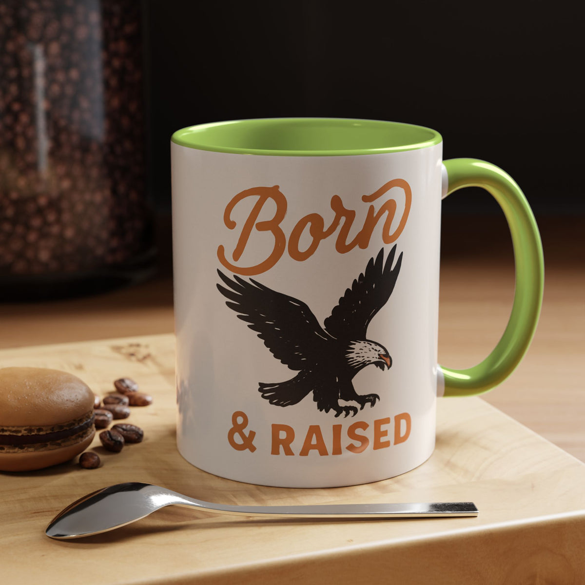 Born & Raised Eagle Coffee Mug — Patriotic Accent 11/15oz Ceramic Mug
