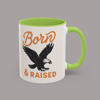 Born & Raised Eagle Coffee Mug — Patriotic Accent 11/15oz Ceramic Mug