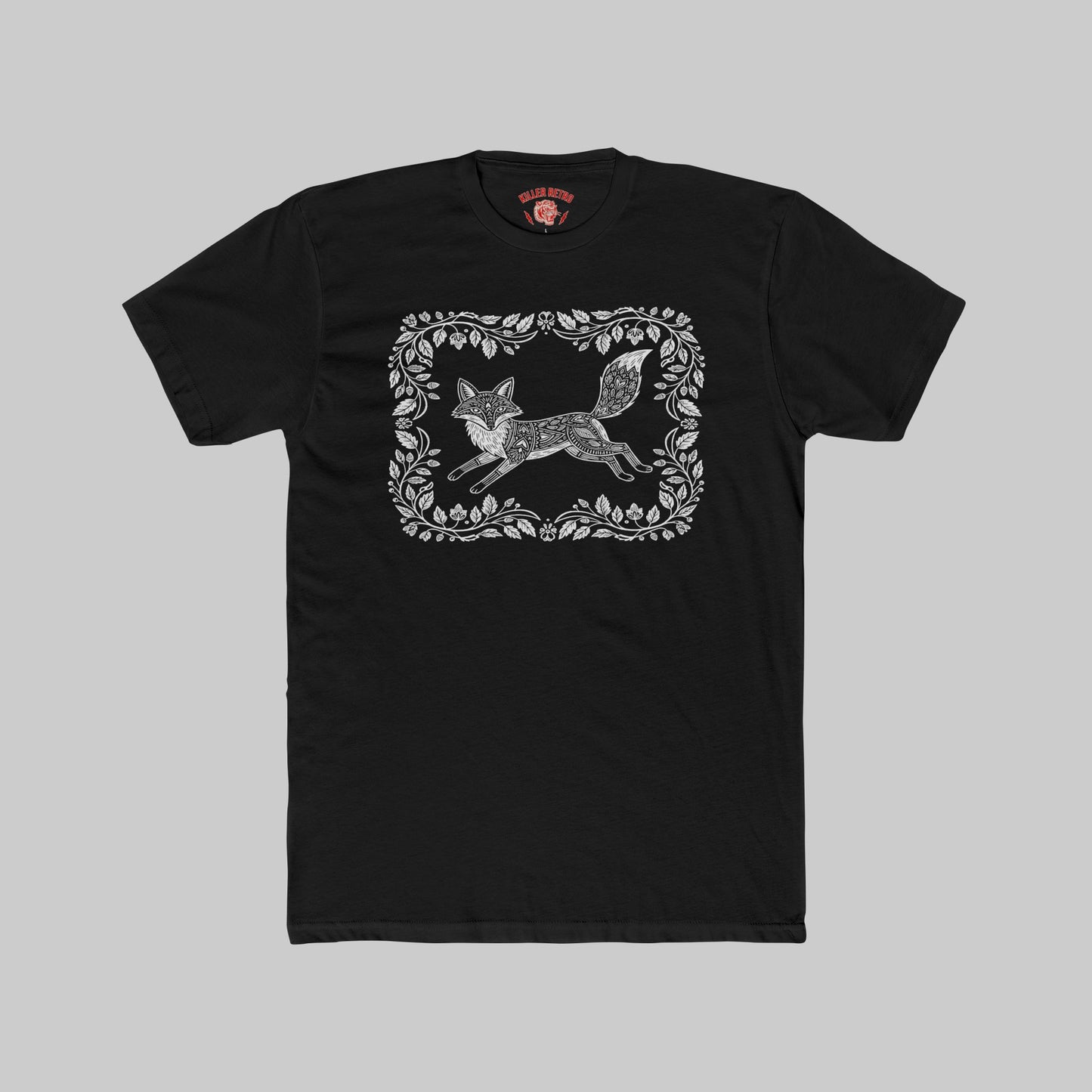 Vintage Floral Frame Fox Illustration Tee - Only on Faire!