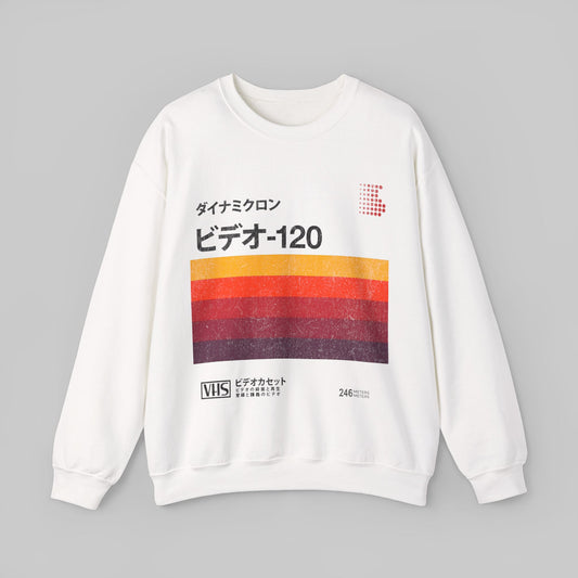 Japanese Vintage VHS Video Cassette Retro Sweatshirt.