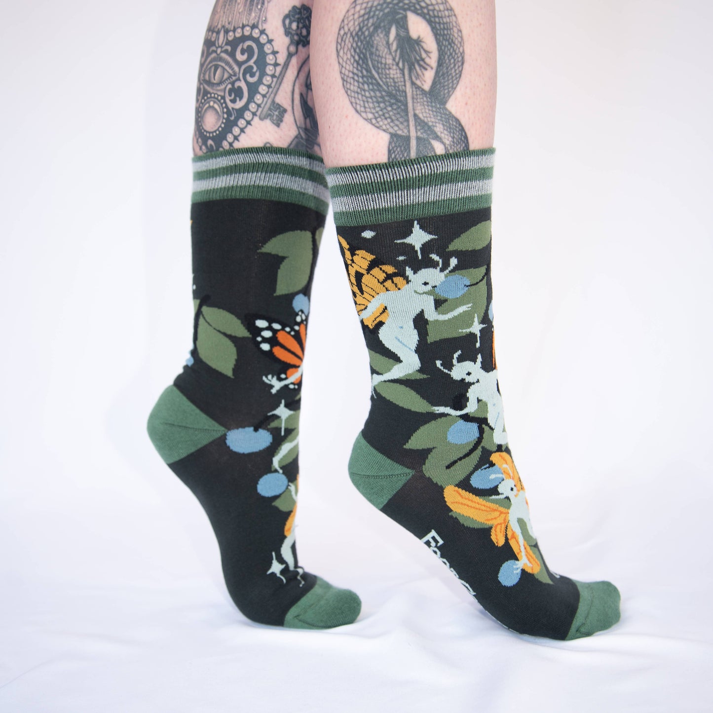 FootClothes LLC - Fanciful Fairies Crew Socks