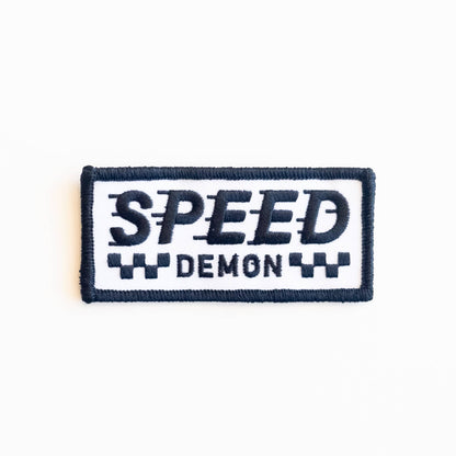 Union Made - Speed Demon Embroidered Iron on Patch - Black and White
