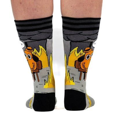 FootClothes LLC - This is Fine: Noir Edition Crew Socks