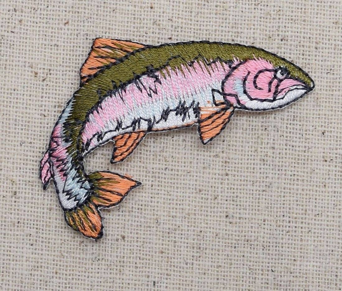 Wholesale Applique - Natural Fish - Rainbow Trout, Iron on Patch