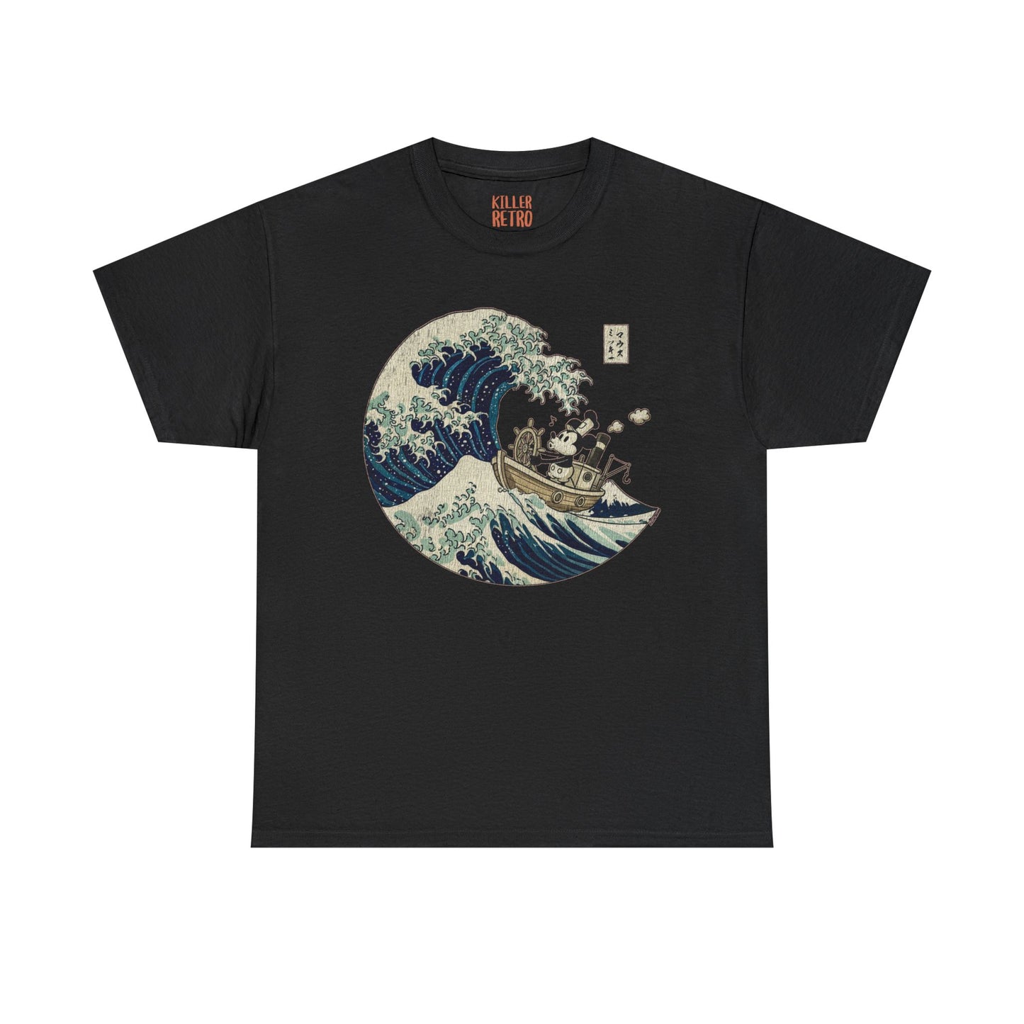 Mickey Mouse in Japan Great Wave of Kanagawa Ukiyo-e Style Tee
