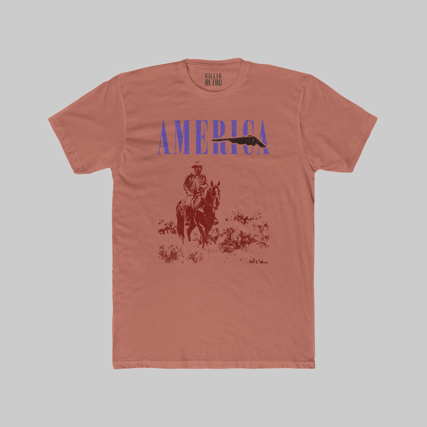 America B-2 Bomber and Cowboy Vintage T-Shirt