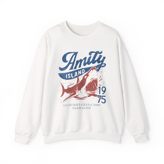 Jaws Inspired Amity Island Shark Crewneck Sweatshirt