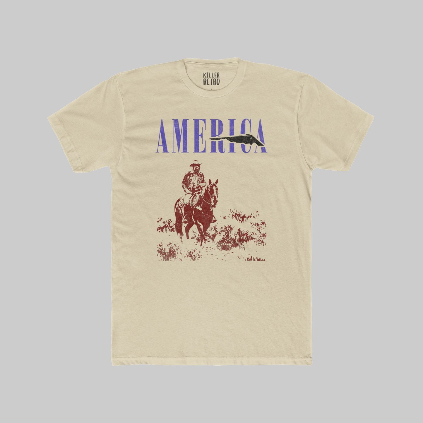 America B-2 Bomber and Cowboy Vintage T-Shirt