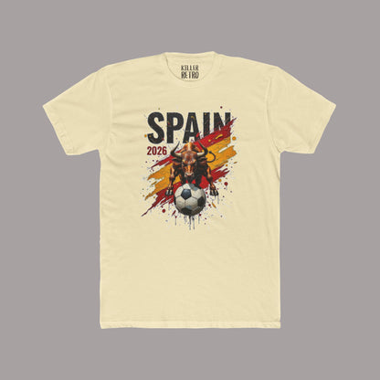 Spain 2026 Soccer Tee – Bull & Ball Spanish Flag Football T‑Shirt