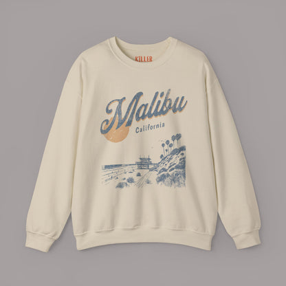 Malibu California Vintage Beach Sunset Graphic Sweatshirt