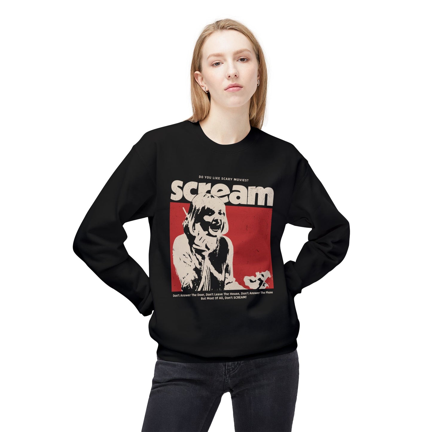 Scream Vintage Horror Sweatshirt — Retro Distressed Graphic Crewneck