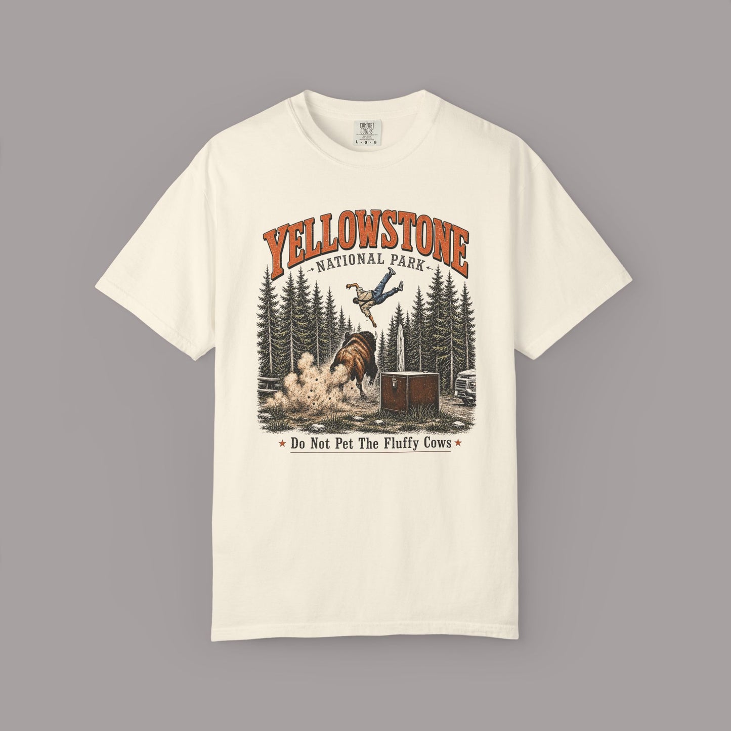 Yellowstone National Park T-Shirt — "Do Not Pet The Fluffy Cows" Vintage Wildlife Tee