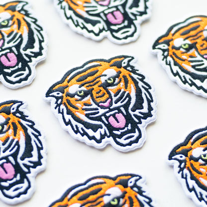Union Made - Bengal Tiger Face Embroidered Iron on Patch
