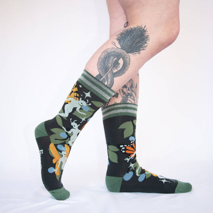 FootClothes LLC - Fanciful Fairies Crew Socks