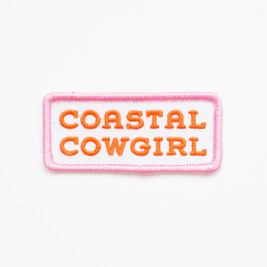 Union Made - Coastal Cowgirl Embroidered Iron on Patch (Pink+Orange)